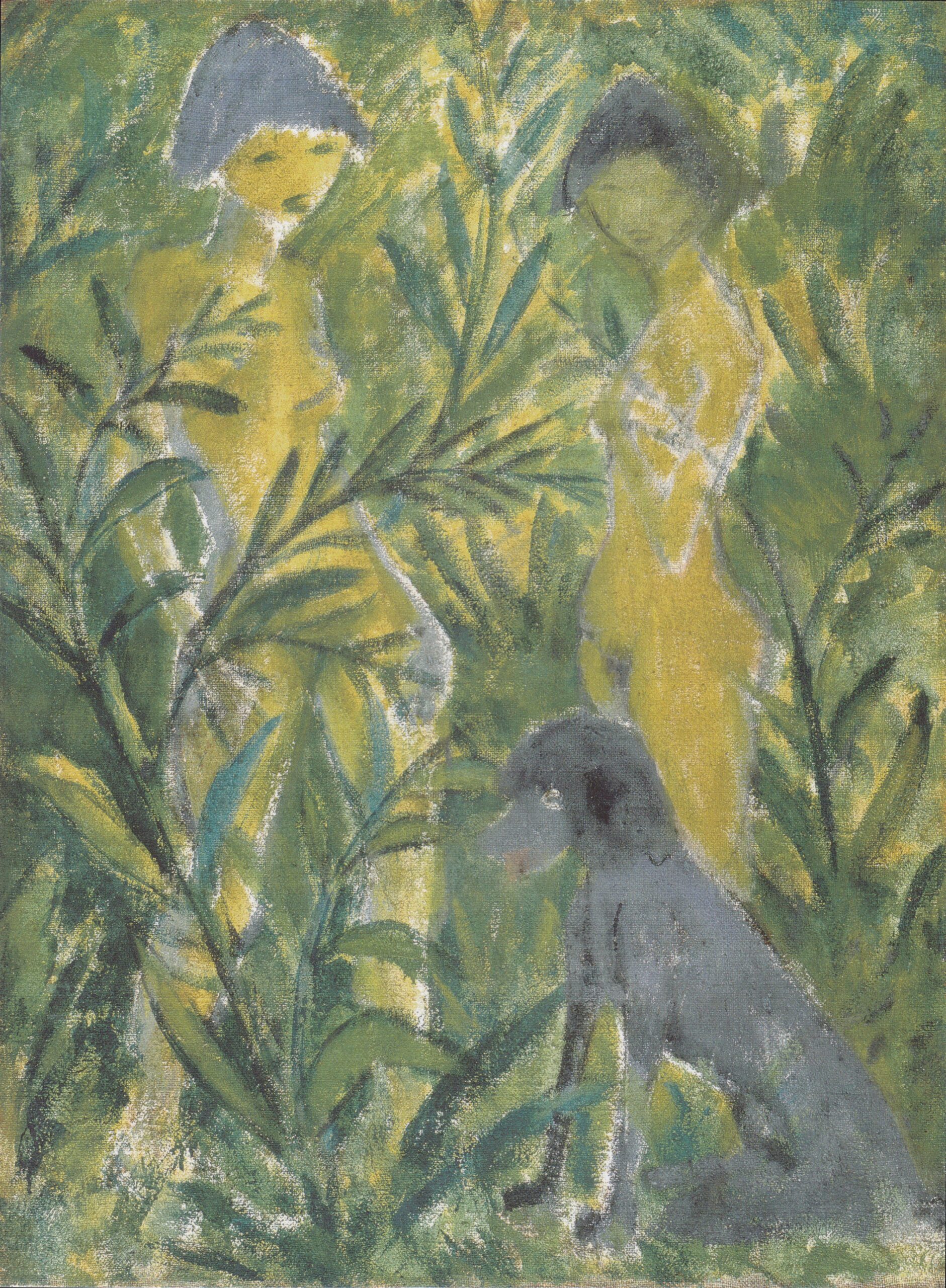 Zwei Mädchen Mit Pudel - Otto Mueller Tablo
