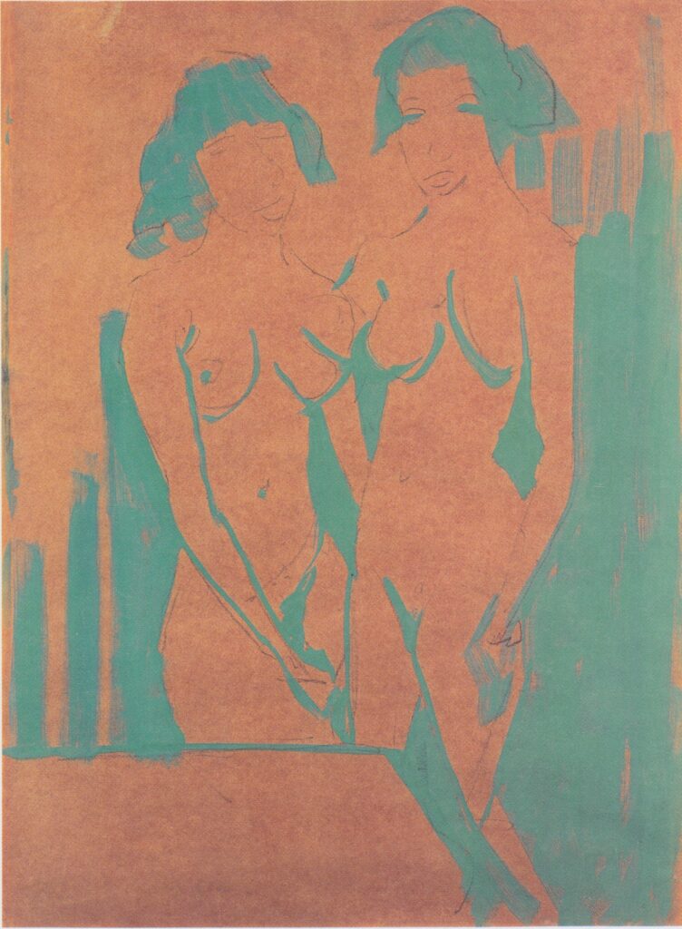 Zwei Mädchenakte Im Atelier (1928) - Otto Mueller Tablo