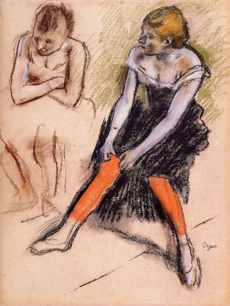 ancer with Red Stockings (1884) – Edgar Degas Tablo