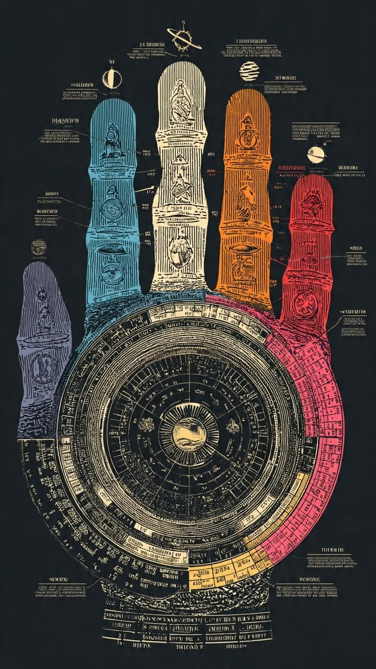 Avuç İçi Astroloji Haritası Tablo