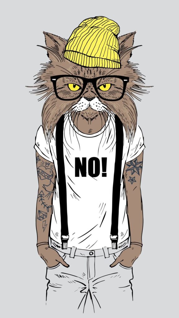 Bereli Gözlüklü Hipster Kedi Tablo
