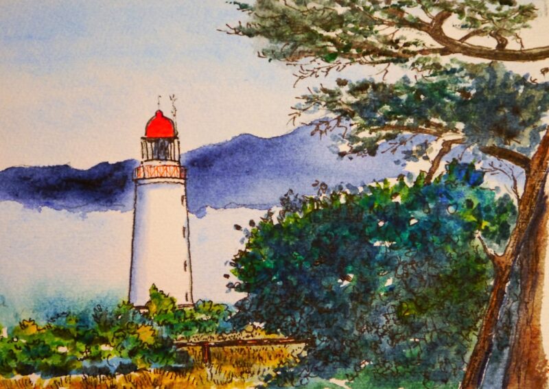 Çam Ağacı ve Deniz Feneri Tablo - kanvas ve cam tablo | Dekolata