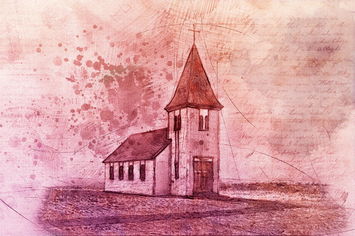 Eski Kilise Çizimi Tablo