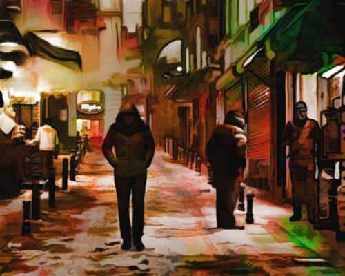 Gece Sokağında Yürüyenler Tablo