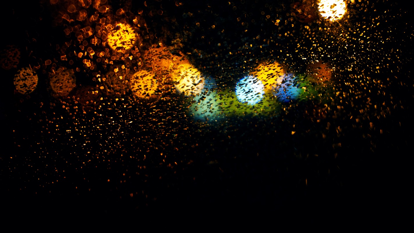 Gece Yağmur ve Bokeh Işıkları Tablo