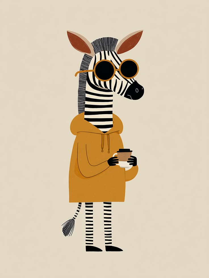 Kapüşonlu Gözlüklü Zebra Tablo
