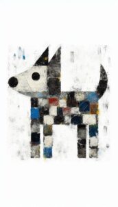 Kareli Desenli Köpek Tablosu