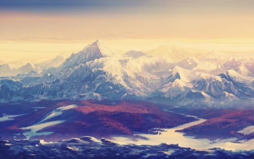 Karlı Dağ Zirveleri Tablo
