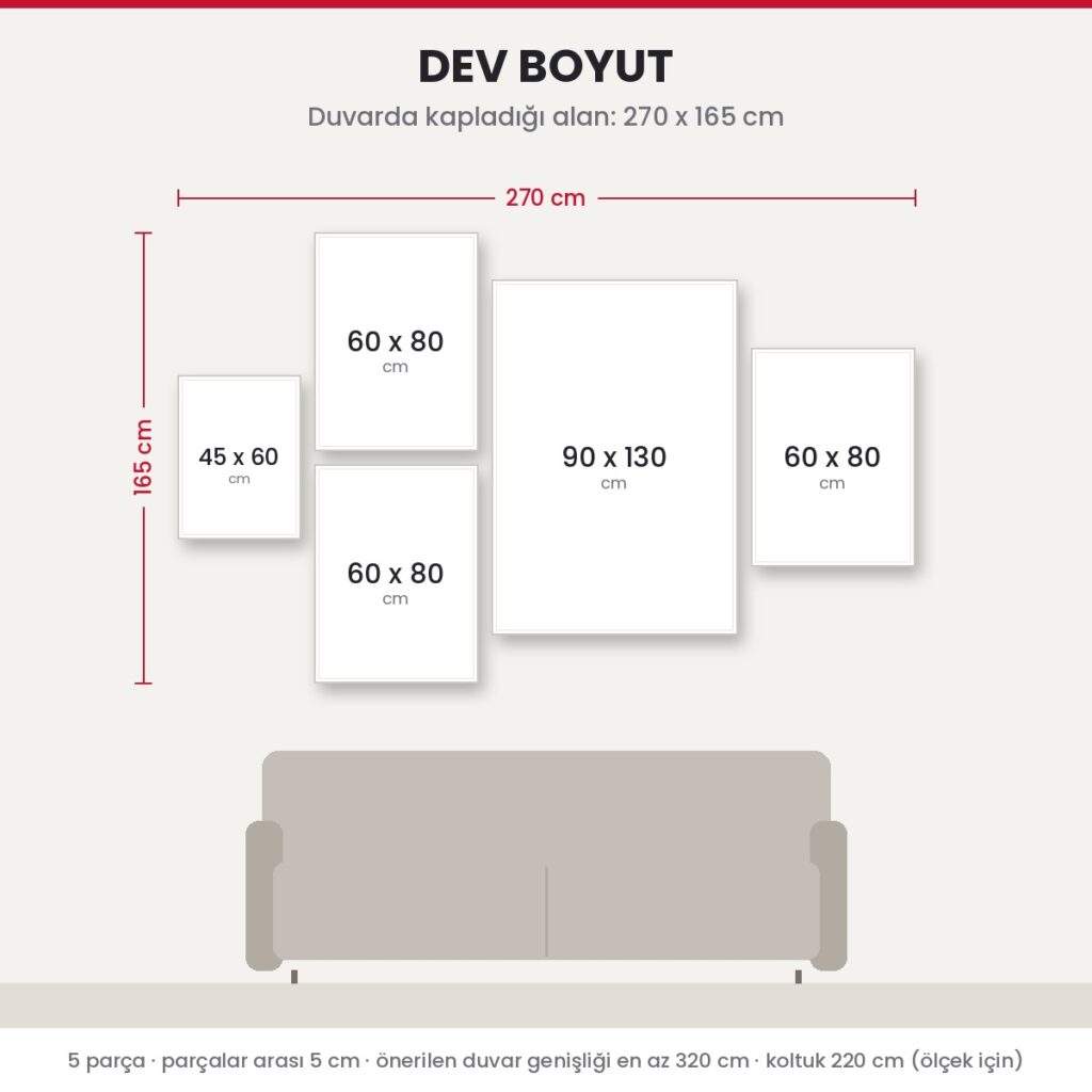 Atlar kolaj parçalı 5 parçalı kanvas tablo | Dekolata