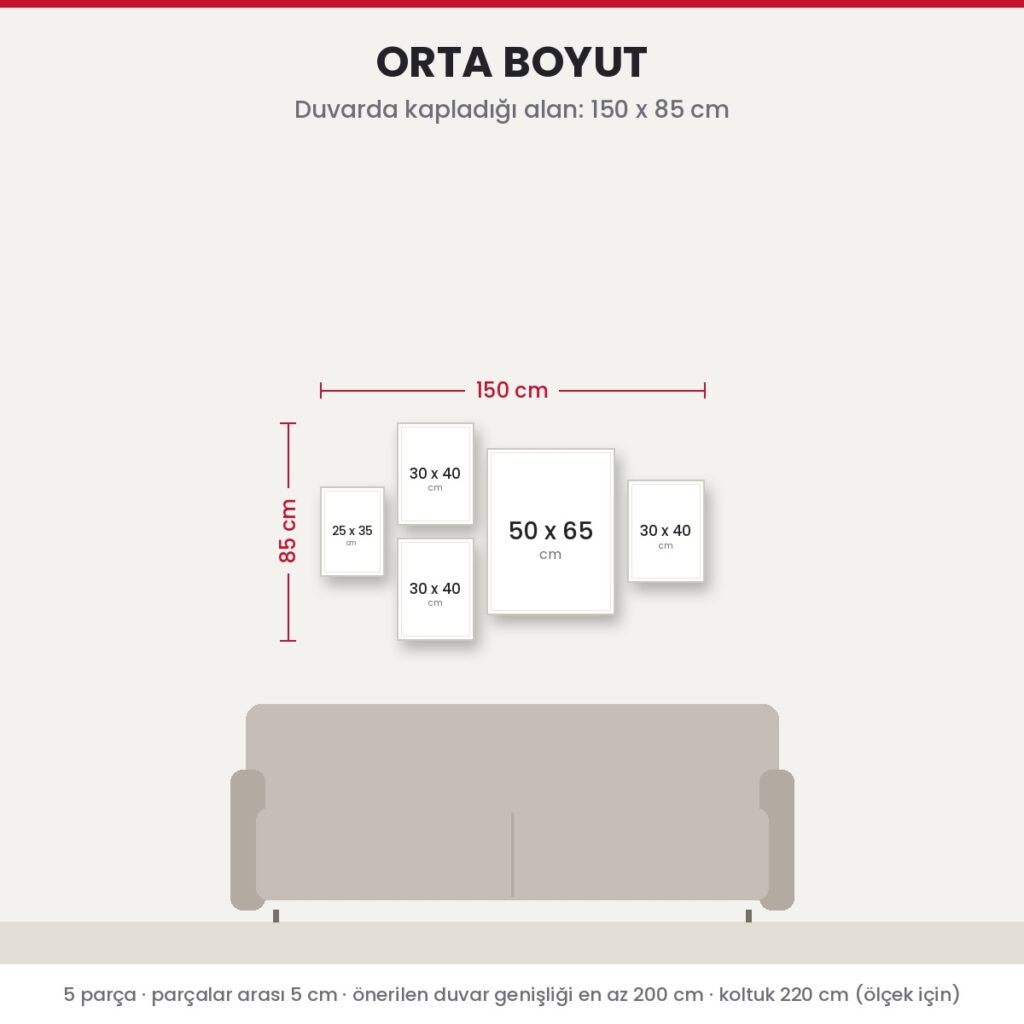 Atlar kolaj parçalı 5 parçalı kanvas tablo | Dekolata