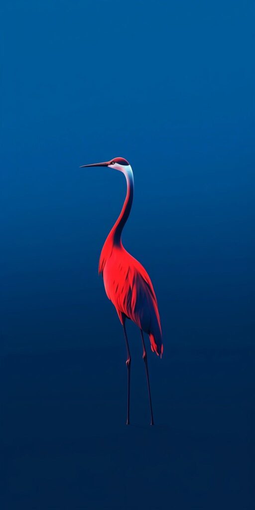 Koyu Mavide İnce Flamingo Tablo