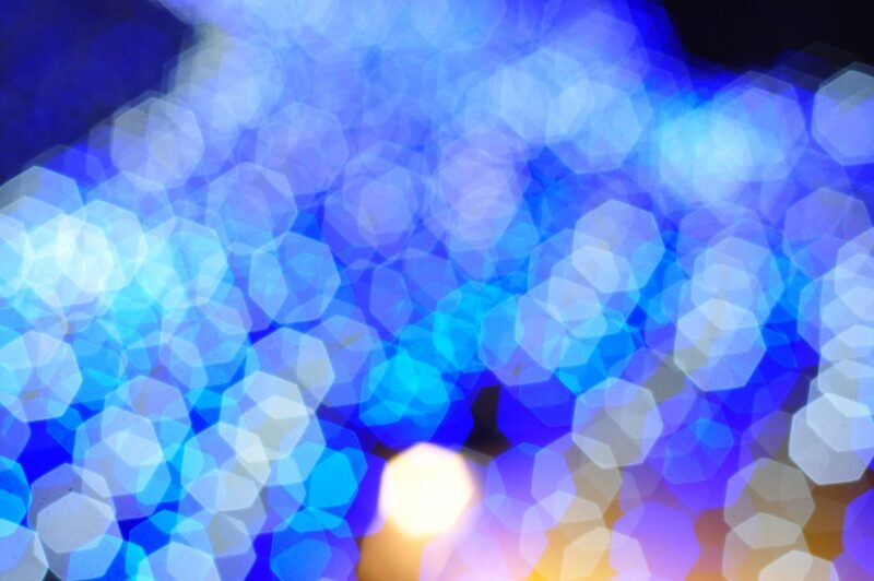 Mavi Bokeh Işıkları Tablo - kanvas ve cam tablo | Dekolata