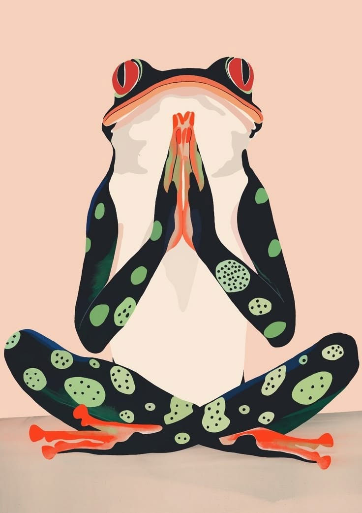 Meditasyon Yapan Kurbağa Tablo