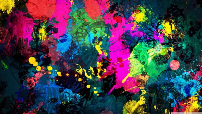Neon Boya Sıçraması Tablo - kanvas ve cam tablo | Dekolata
