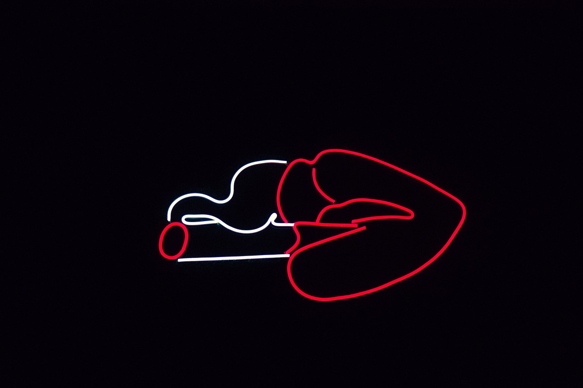 Neon Işıklı Dudak Tablo