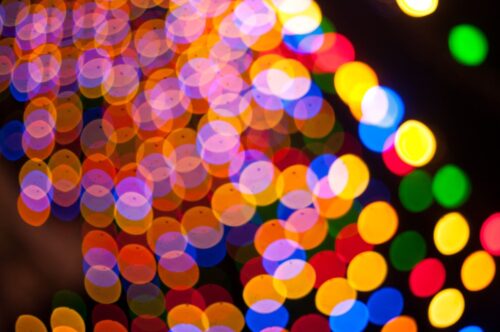 Renkli Bokeh Işıkları Tablo