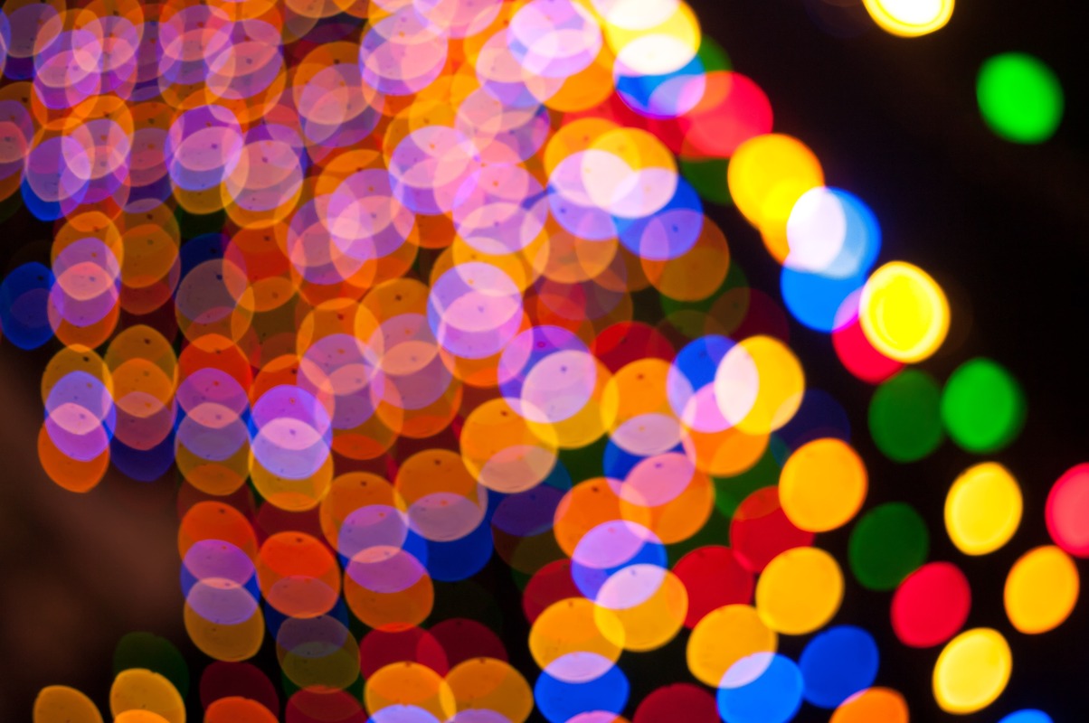 Renkli Bokeh Işıkları Tablo