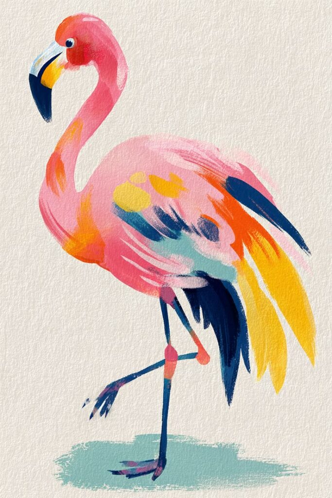 Renkli Flamingo Tablo