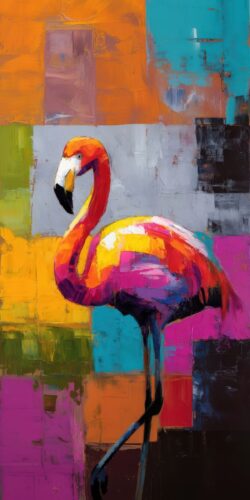 Renkli Fonda Flamingo Tablo