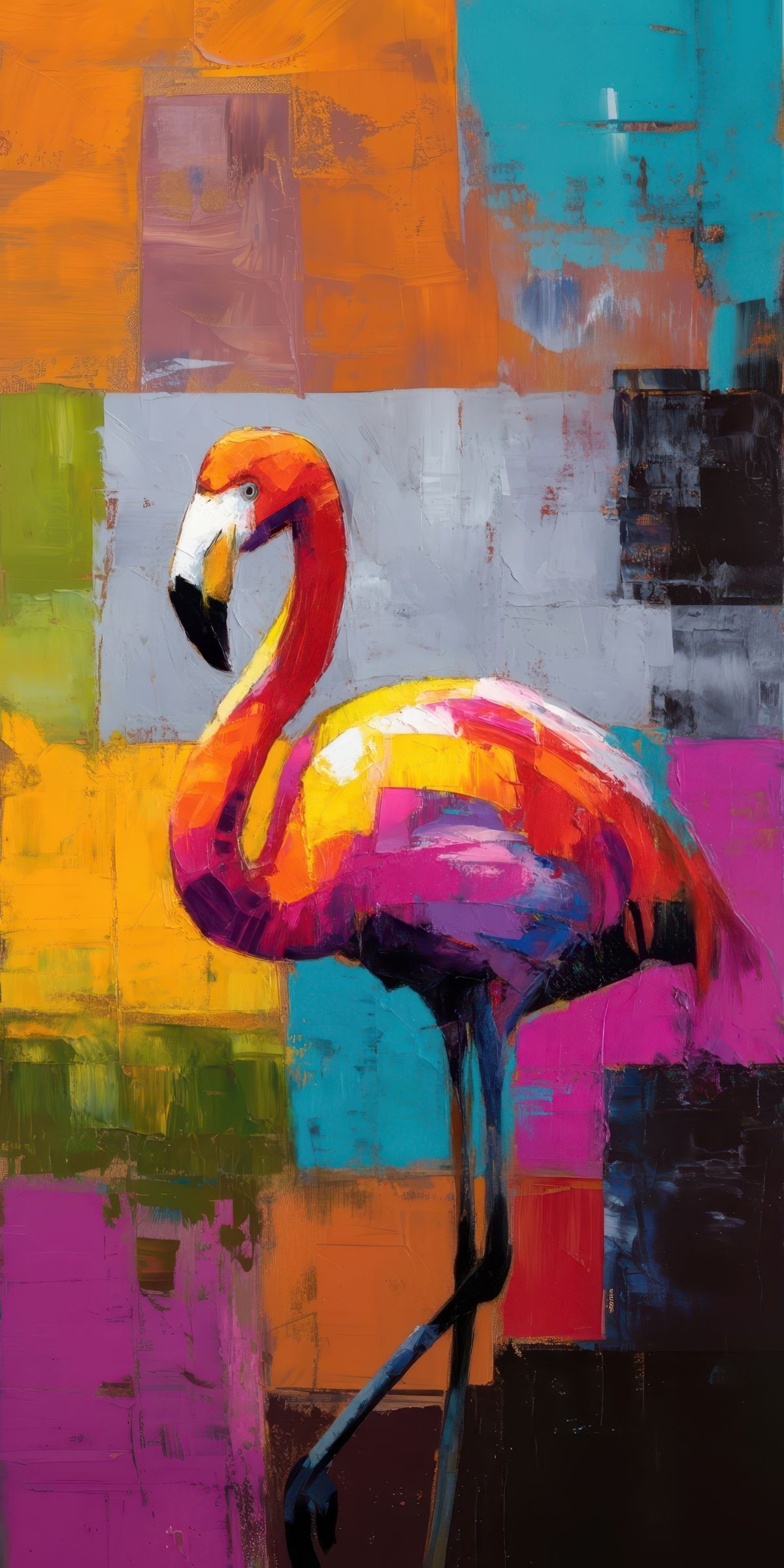 Renkli Fonda Flamingo Tablo