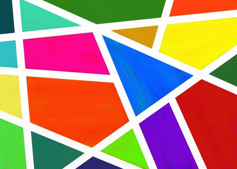 Renkli Geometrik Bloklar 2 Tablo - kanvas ve cam tablo | Dekolata