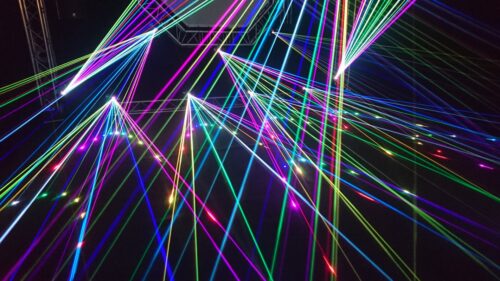 Renkli Lazer Işıkları Tablo