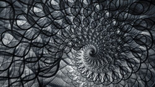 Siyah Beyaz Spiral Çizgiler Tablo