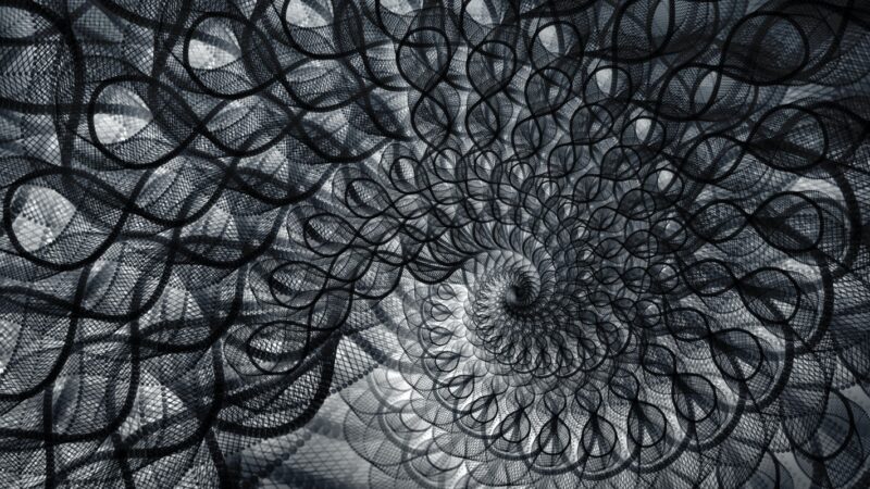Siyah Beyaz Spiral Çizgiler Tablo - kanvas ve cam tablo | Dekolata