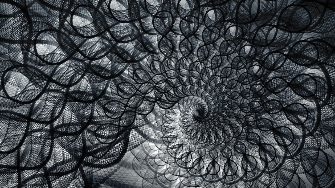 Siyah Beyaz Spiral Çizgiler Tablo