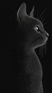 Siyah Fonda Kedi Profili Tablo
