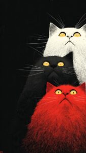 Üç Renkli Kedi Tablosu