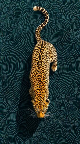 Üstten Görünüm Leopar Tablo