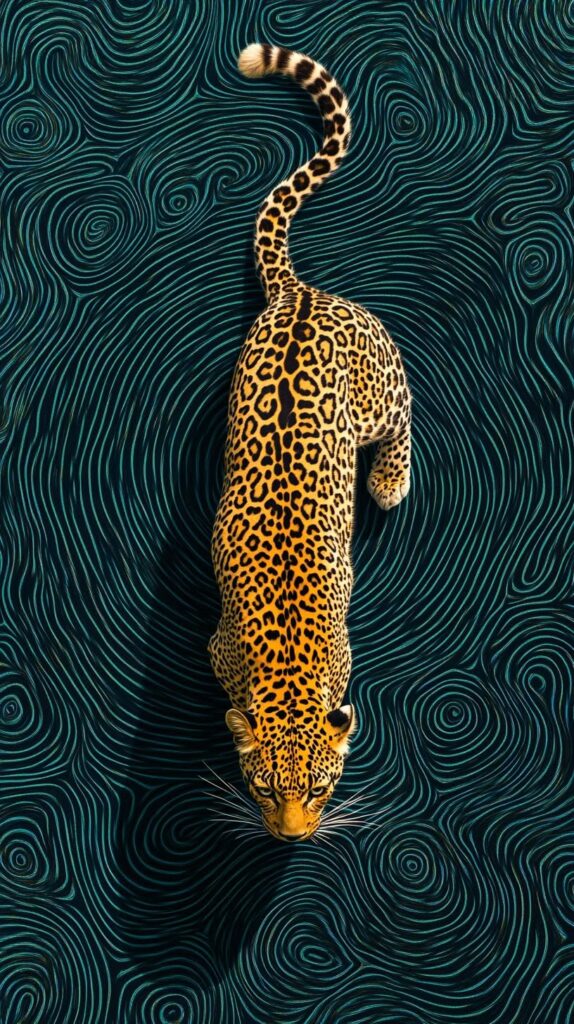 Üstten Görünüm Leopar Tablo