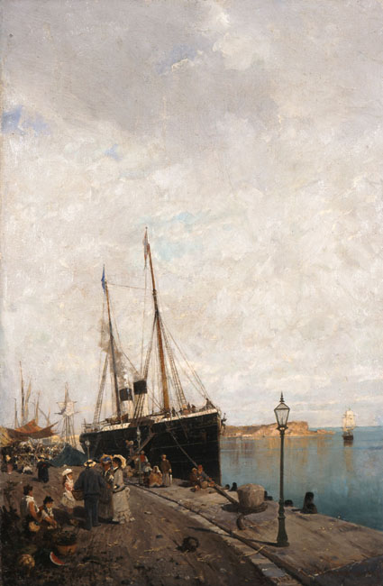 At the Jetty (1875) - Konstantinos Volanakis Tablo