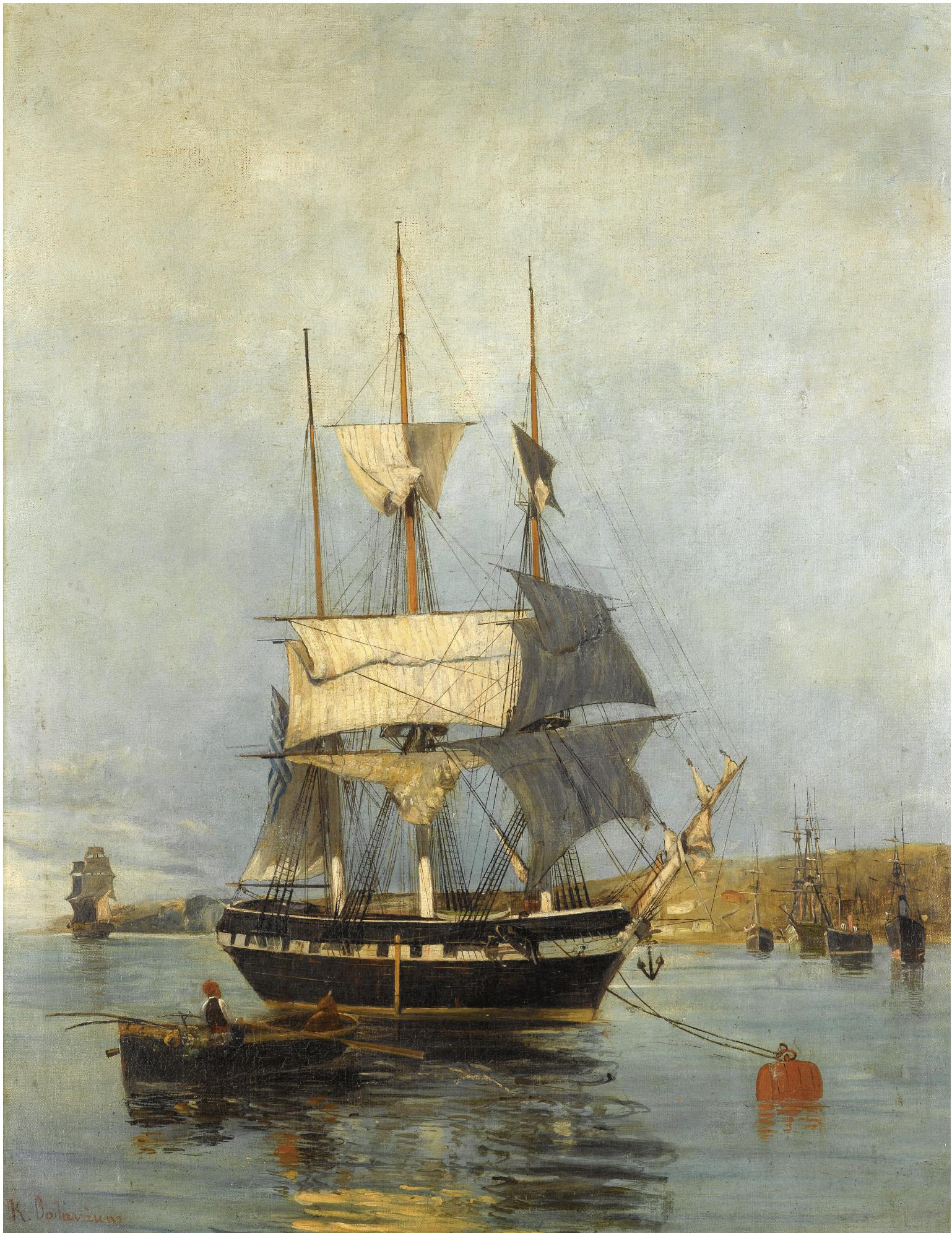 Greek ship - Konstantinos Volanakis Tablo