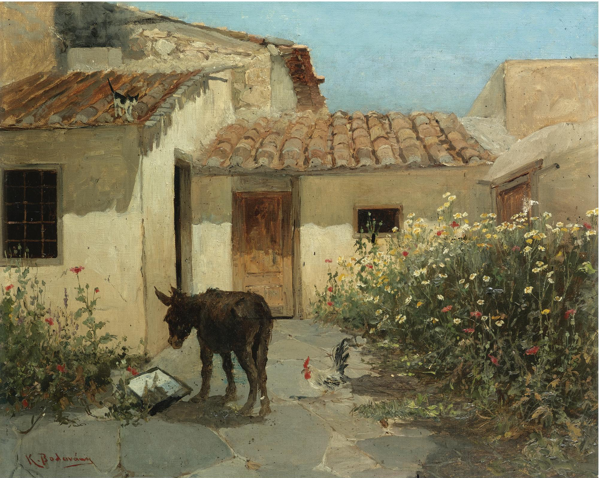 In the garden - Konstantinos Volanakis Tablo