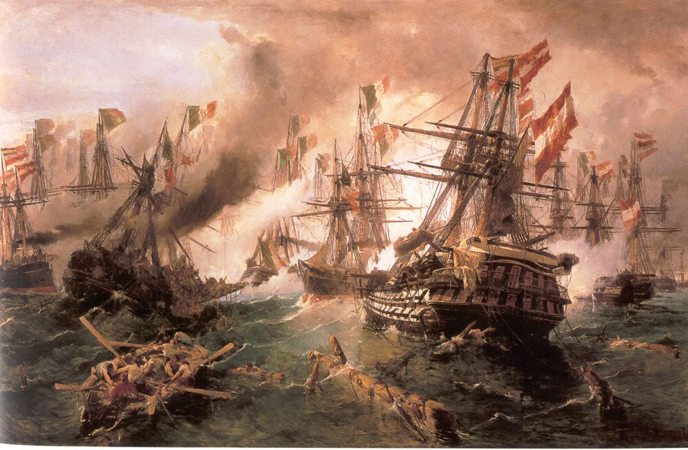 Naval battle at Lissa (1869) - Konstantinos Volanakis Tablo