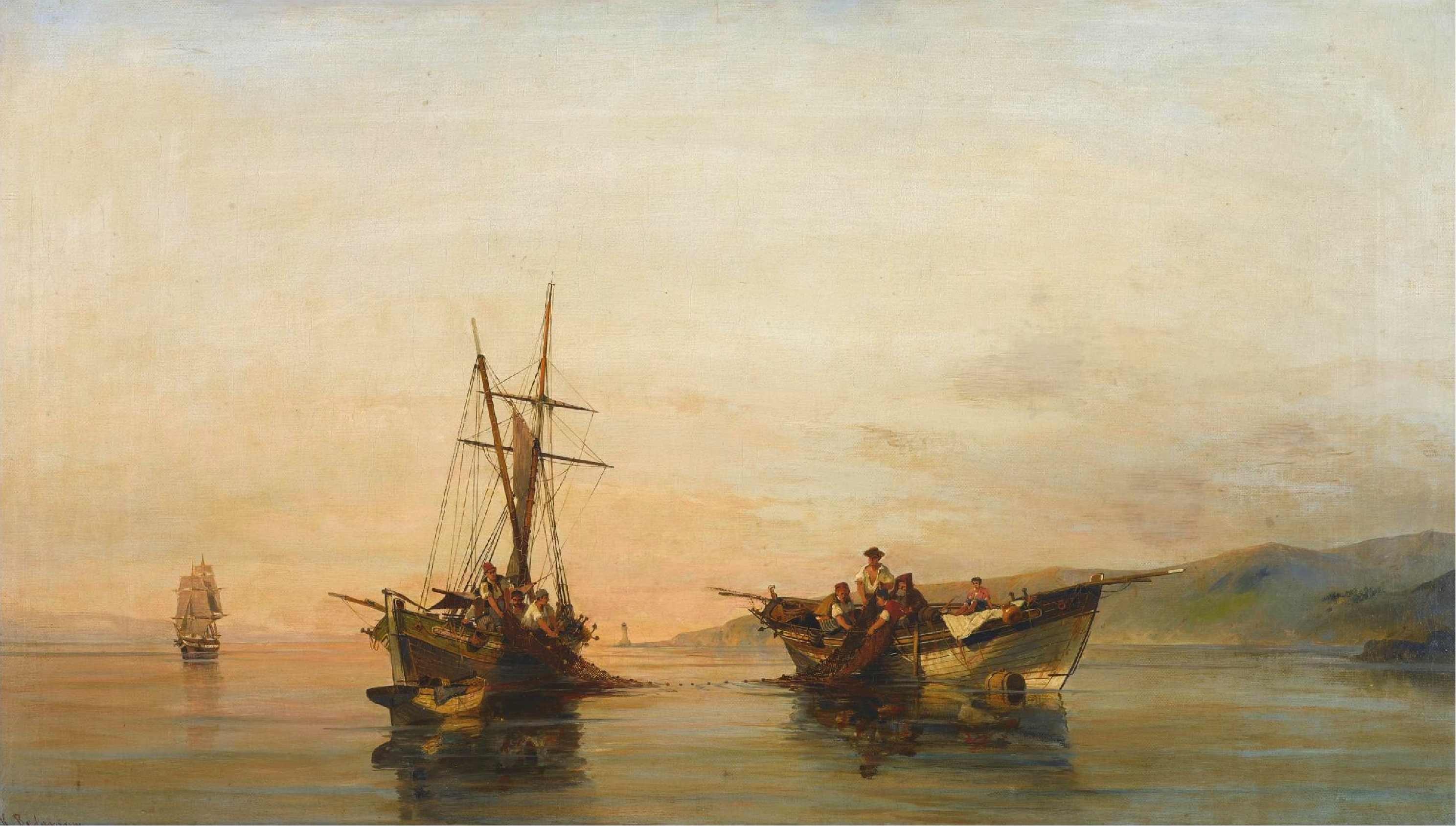 On calm waters - Konstantinos Volanakis Tablo