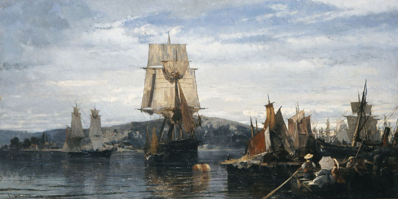 Outside the harbor (1872) - Konstantinos Volanakis Tablo