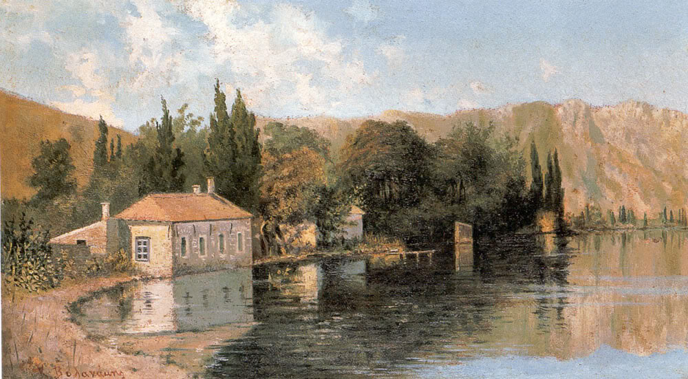 Seashore of Poros - Konstantinos Volanakis Tablo