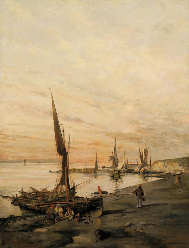 Sunset over the bay - Konstantinos Volanakis Tablo