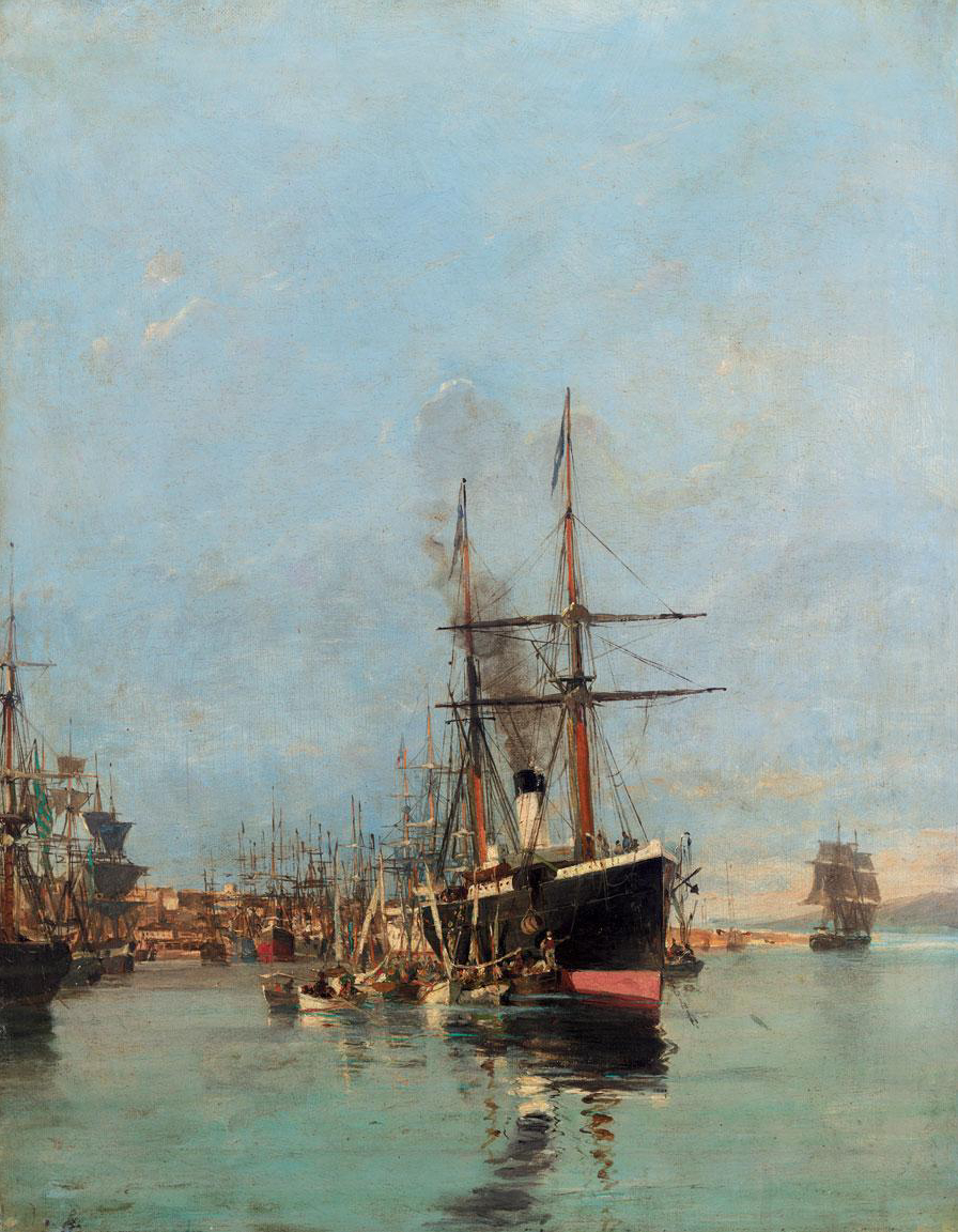 The port of Piraeus - Konstantinos Volanakis Tablo
