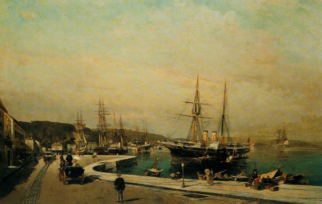 The port of Volos - Konstantinos Volanakis Tablo