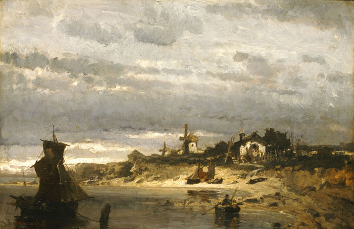 Village on a Dutch Coast (1876) - Konstantinos Volanakis Tablo