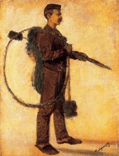 Chimney sweeper (Carrier of Luck) (1918) - Laszlo Mednyanszky Tablo
