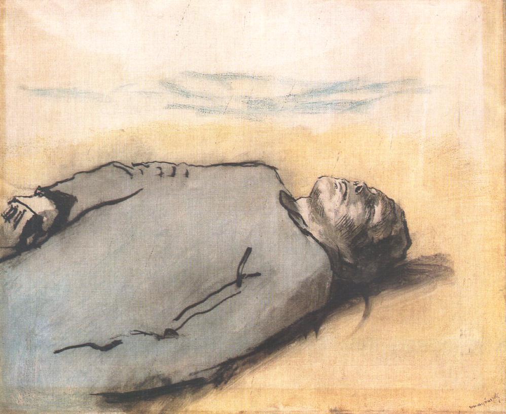 Fallen Russian Soldier (1917) - Laszlo Mednyanszky Tablo