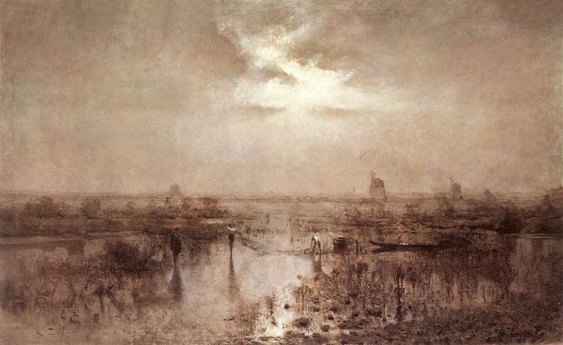 Fishing on the Tisza (1880) - Laszlo Mednyanszky Tablo