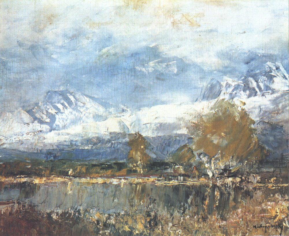 Lake in the Mountains (1899) - Laszlo Mednyanszky Tablo