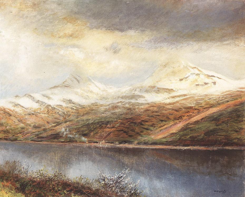 Mountain Landscape with Lake - Laszlo Mednyanszky Tablo