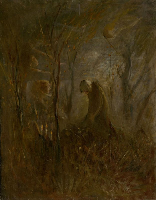 Prayer over the Grave (1895) - Laszlo Mednyanszky Tablo